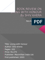 BOOK REVIEW On Living With Honour