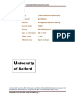 Niversity of Salford: Management Decision Making