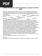 Adams Inc Acquires Clay Corporation On January 1 2012 in