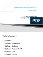 Software Quality Engineering: Dr. Waqar Mehmood Computer Science Dept Cui Wah