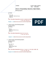 Tutorial-1 (Introduction To C Programming / Operators / Input-Output)