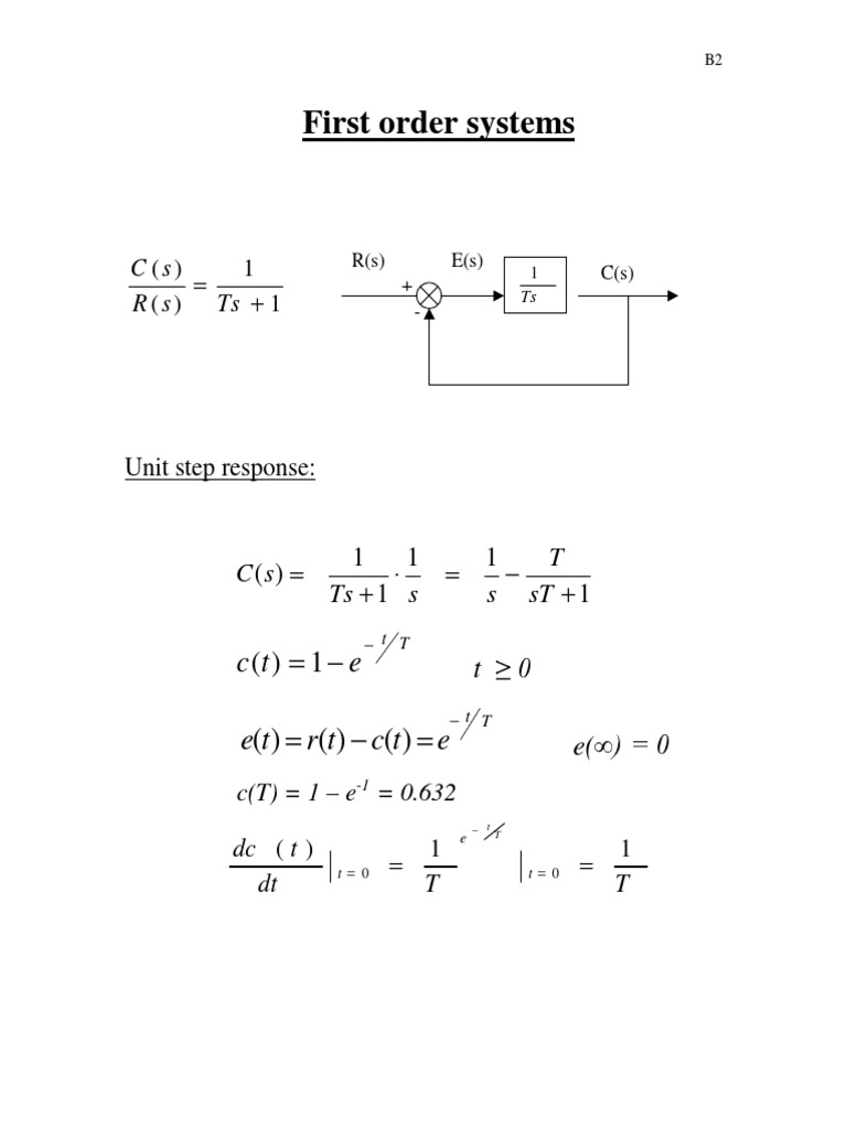First Order System Step Response | PDF