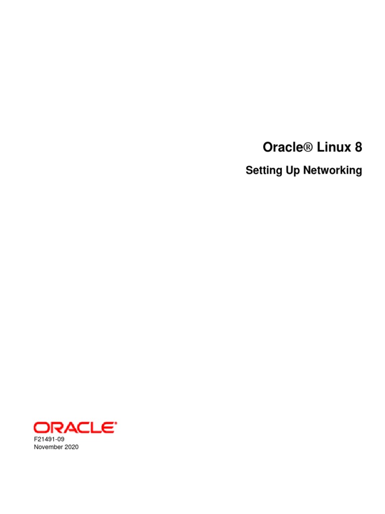 Oracle Linux 8 Setting Up Networking PDF Ip Address Domain Name