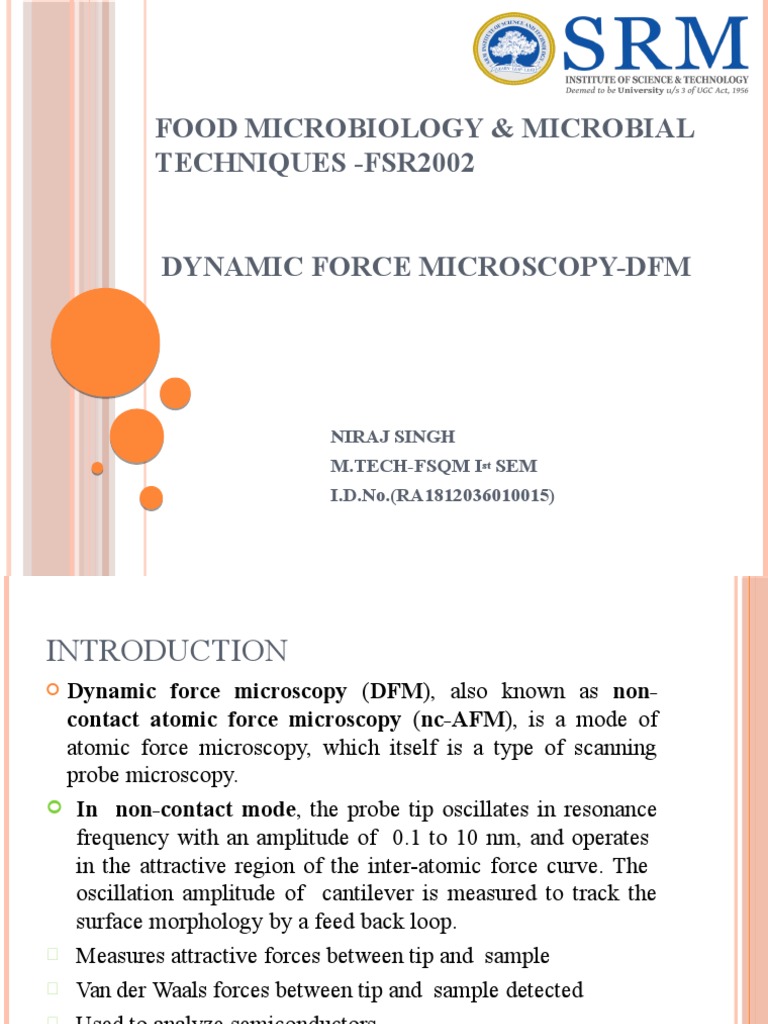 Dynamic Force Microscopy Overview | PDF | Atomic Force Microscopy ...
