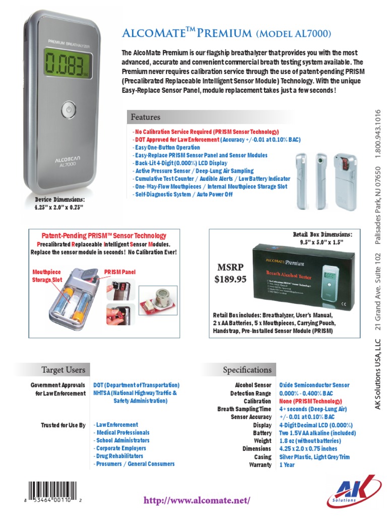 Premium (Model AL7000) Product Description and