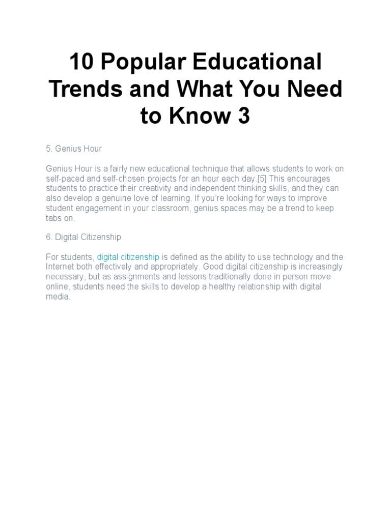 10 Popular Educational Trends and What You Need To Know 3 | PDF