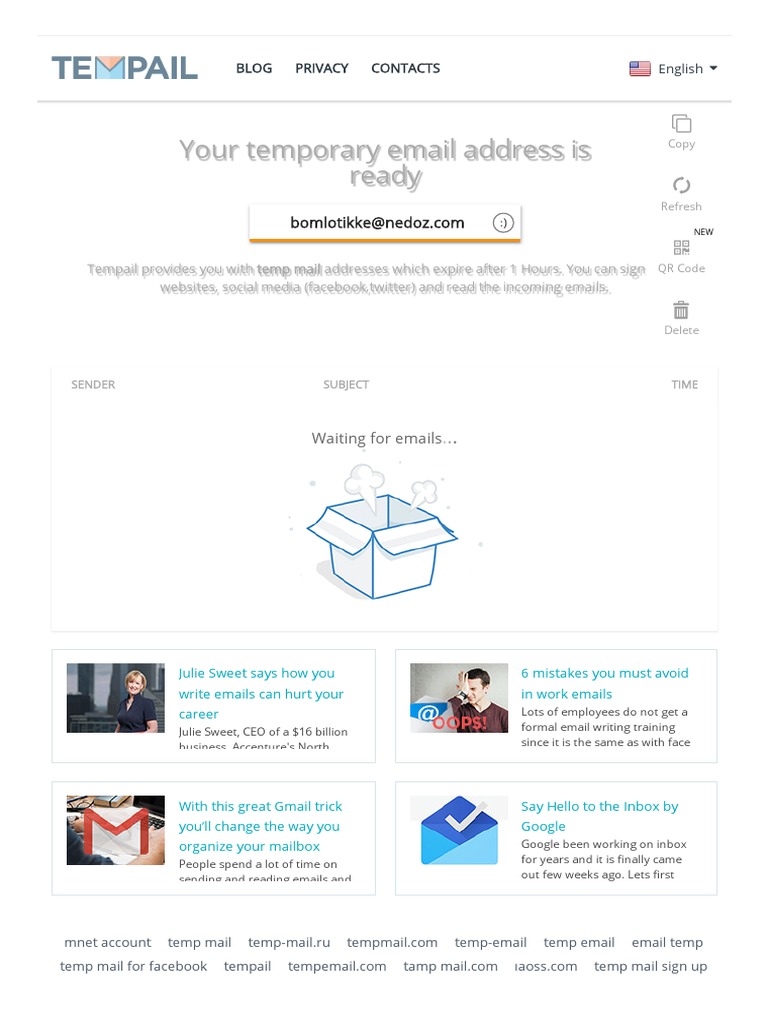 Temp Mail - Temporary Email | PDF | Gmail | Telecommunications