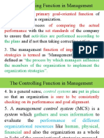 The Controlling Function in Management