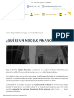 ¿Qué Es Un Modelo Financiero - Modelandum