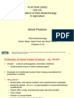 Novel Proteins: PLNT2530 (2020) Unit 10c Applications of Plant Biotechnology in Agriculture