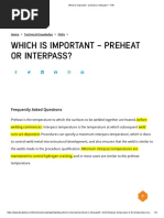 Which Is Important - Preheat or Interpass - TWI