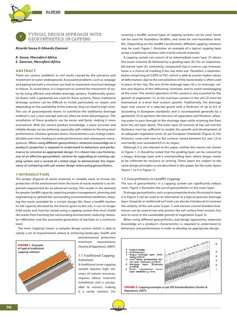 Typical Design Approach With Geosynthetics in Capping: Papers | PDF ...