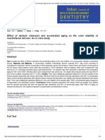 Effect of Denture Cleansers and Accelerated Aging On The Color Stability of Maxillofacial Silicone: An in Vitro Study