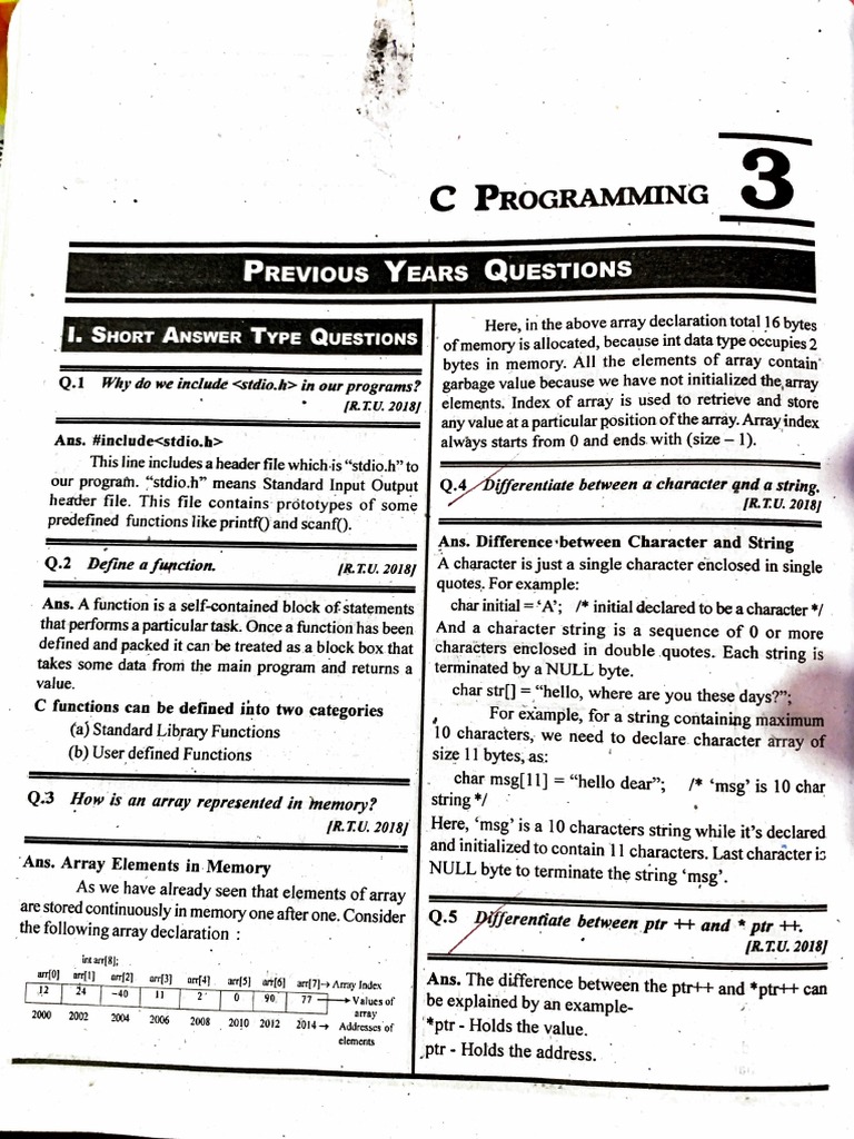 C Programming Basics and Exercises | PDF | Pointer (Computer ...