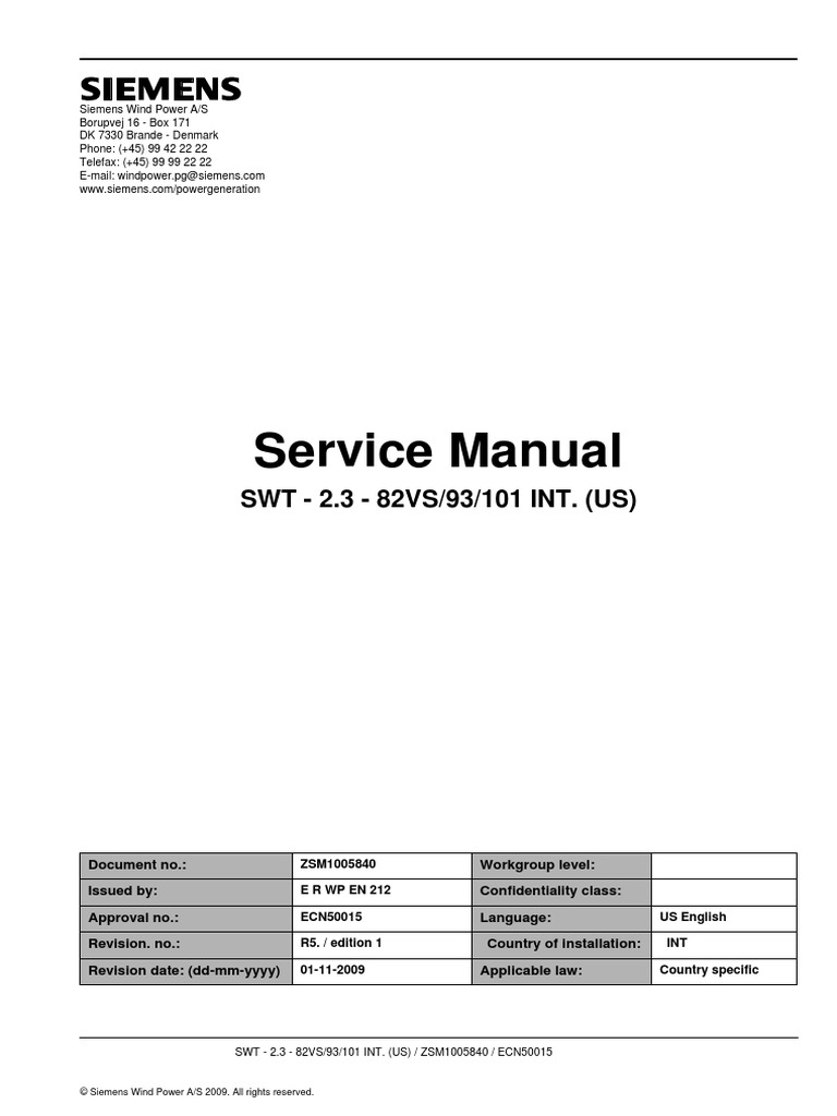 Siemens 2.3 Service Manual PDF | PDF | Transmission | Manufactured Goods