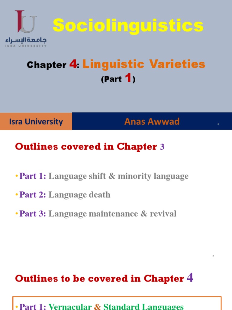 Ch4-Linguistic Varieties - Part1 | PDF | Multilingualism | English Language