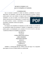 Decreto que establece el Código Procesal Penal de Guatemala