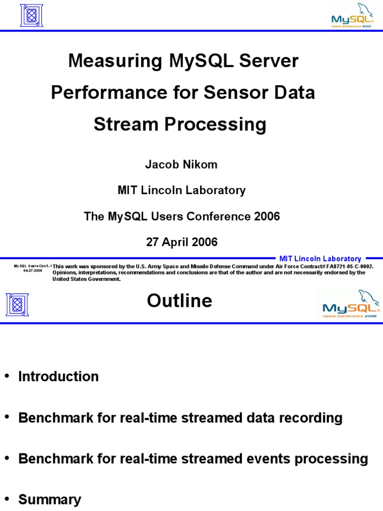 Measuring Mysql Server Performance For Sensor Data Stream Processing ...