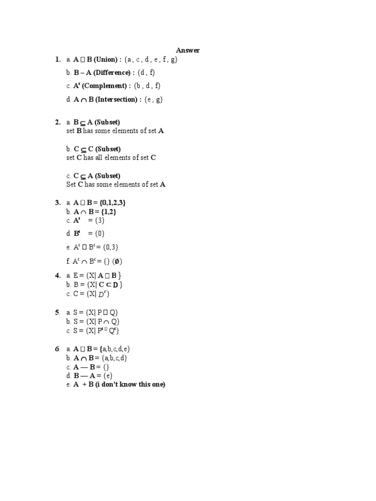 Answer Set