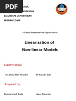 Linearization of Non-Linear Models: Supervised by