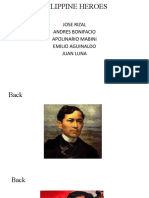 Jose Rizal Andres Bonifacio Apolinario Mabini Emilio Aguinaldo Juan Luna