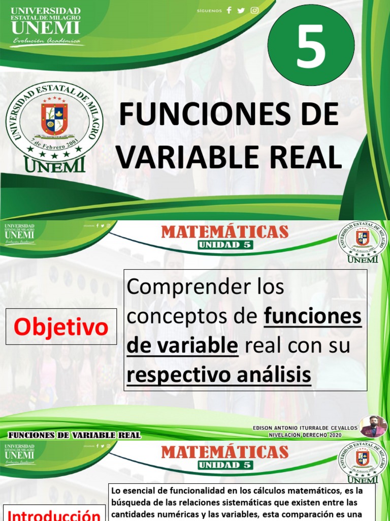 5 Unidad 5 Funciones de Una Variable Real | PDF | Función (Matemáticas ...