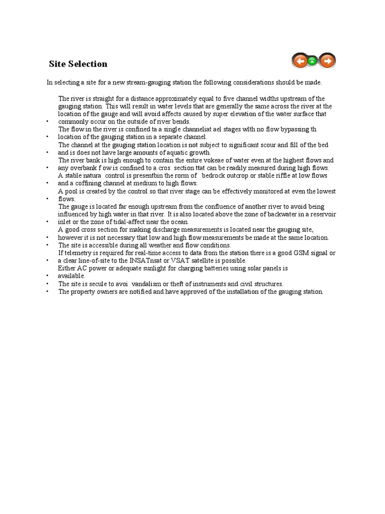 Stream-Gauging Site Selection Guide | PDF | Science & Mathematics