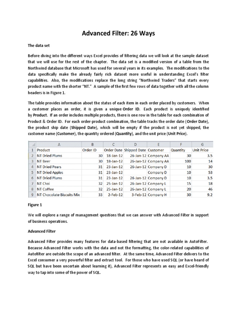 Advanced Filter Techniques in Excel | PDF | Formula | Microsoft Excel