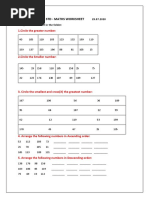 Ii STD - Maths Worksheet: 1.circle The Greater Number