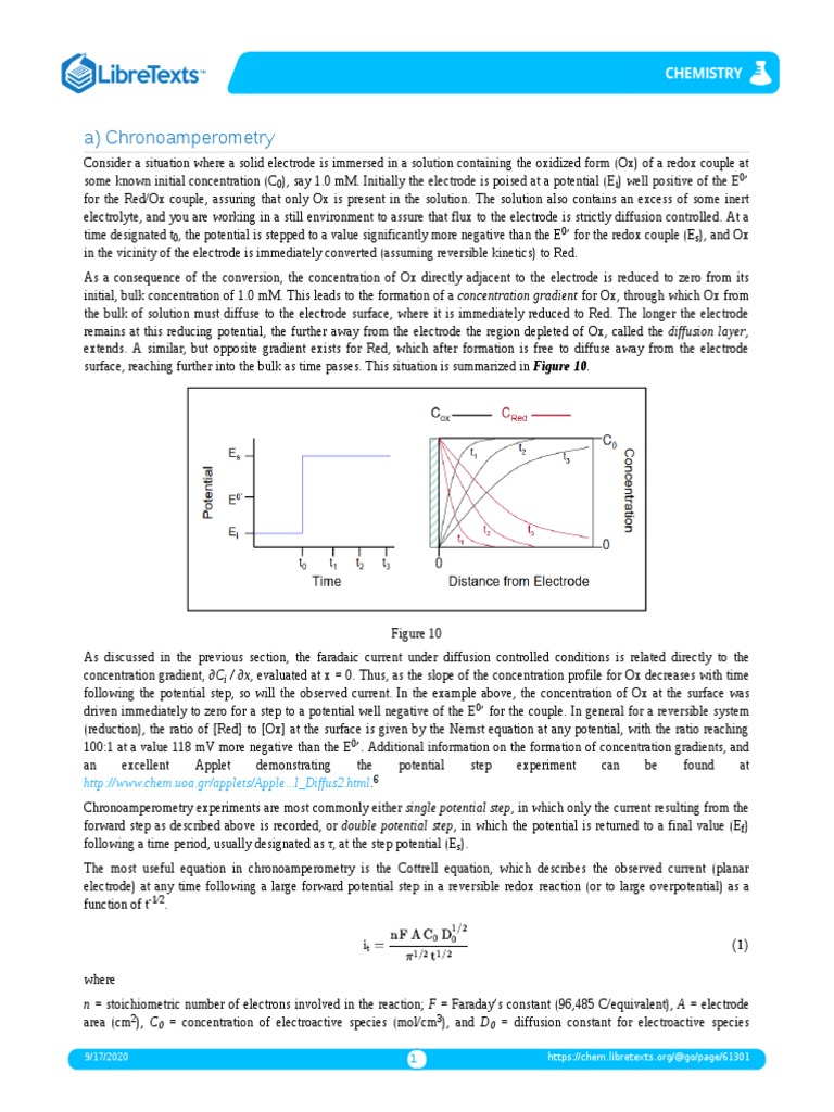 Chronoamperometry Pdf Electrochemistry Chemistry