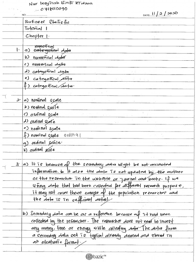A Tutorial Topic 1 - Introduction To Statistics | PDF