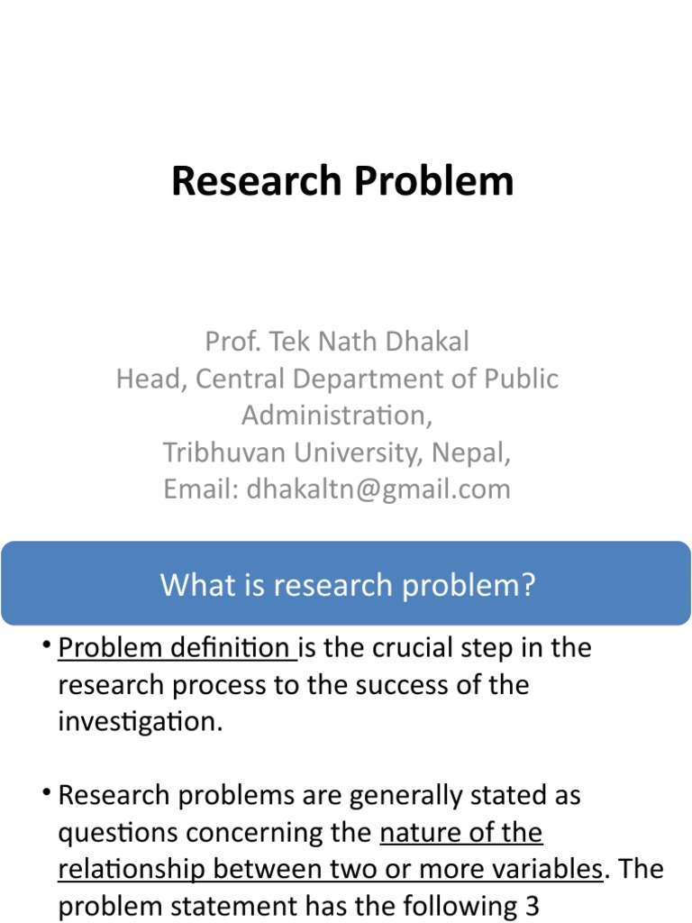 Defining Research Problems in Nepal | PDF | Cognitive Science | Science
