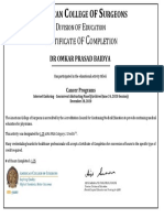 Omkar Prasad Baidya Certificate