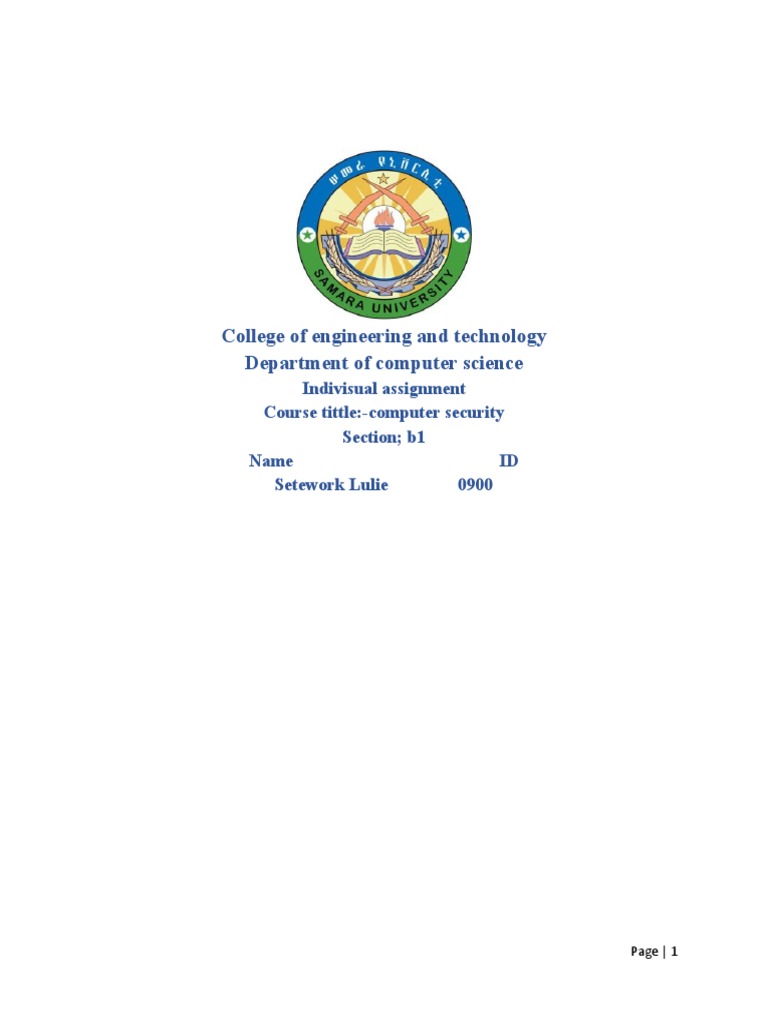 College of Engineering and Technology Department of Computer Science ...