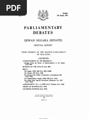 Parliamentary Debates Dewan Negara Senate