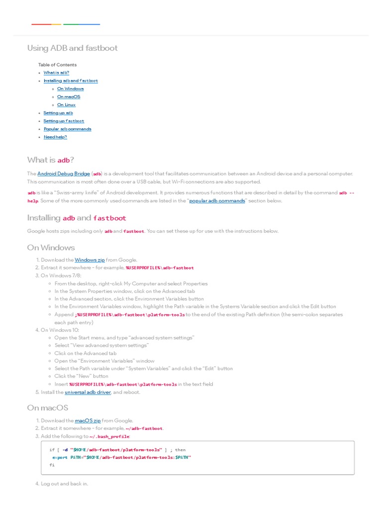 Using ADB and Fastboot - PixelExperience Wiki | PDF | Computer ...