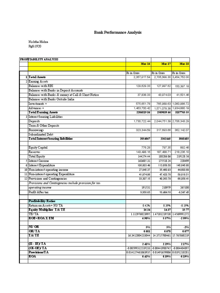Bank Performance Analysis With Risk Ratios | PDF | Interest | Banks