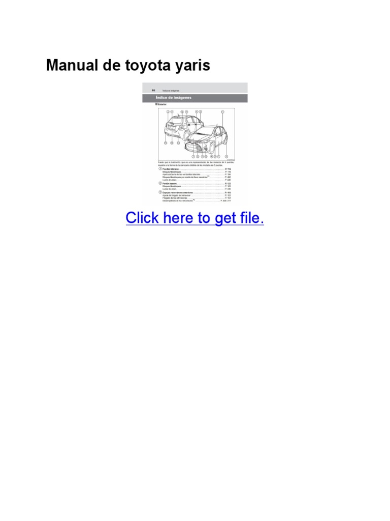 Manual de Toyota Yaris PDF | PDF | Toyota | Sedanes