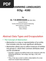 Programming Languages Eceg - 4182: Dr. T.R.Srinivasan