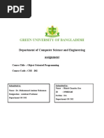 Green University of Bangladesh: Department of Computer Science and Engineering Assignment