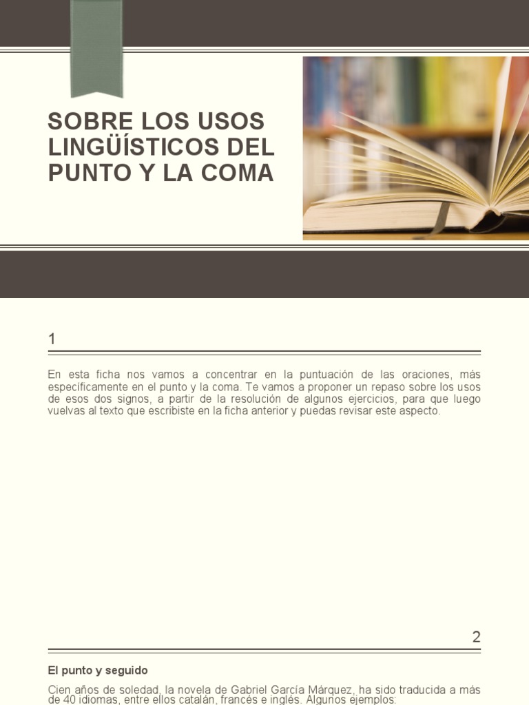 El Punto y La Coma | PDF | Oración (Lingüística) | Verbo