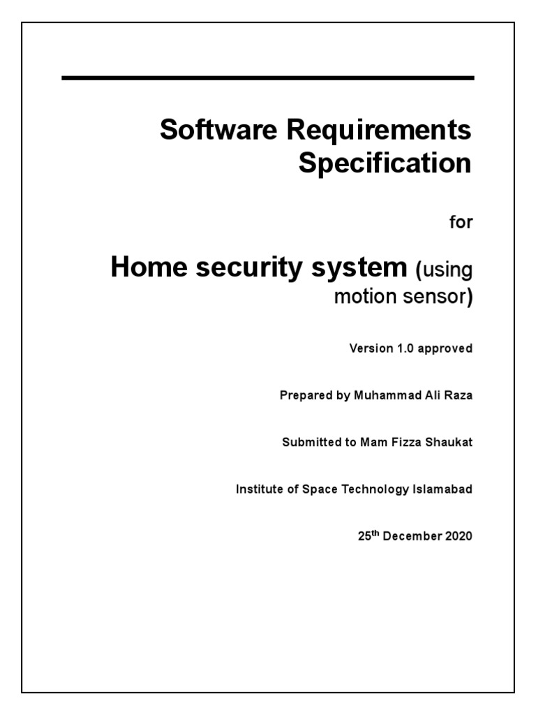 Software Requirement Home Security System Project PDF Security Alarm Microsoft Visual Studio