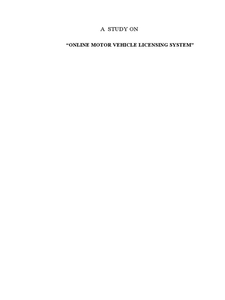 fhfhMOTOR VEHICLE LICENSING SYSTEM | PDF | Information System | Databases