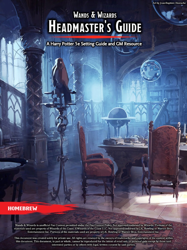 Wands & Wizards Headmaster's Guide V0.1 | Pdf