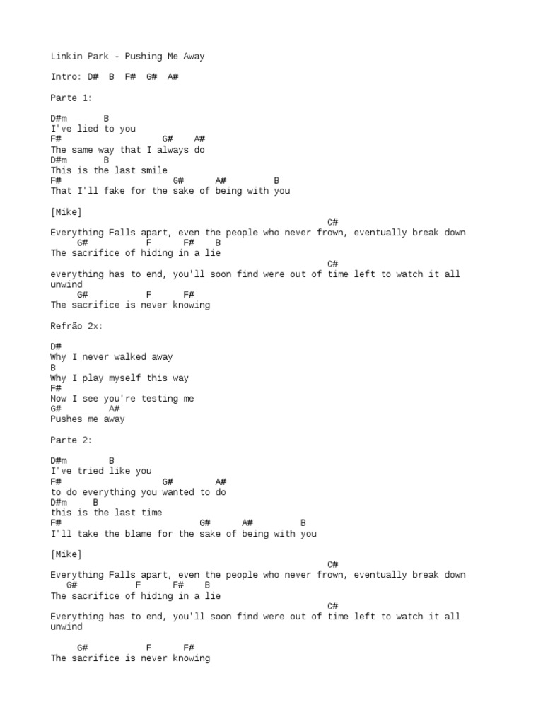 Linkin Park - Pushing Me Away | PDF