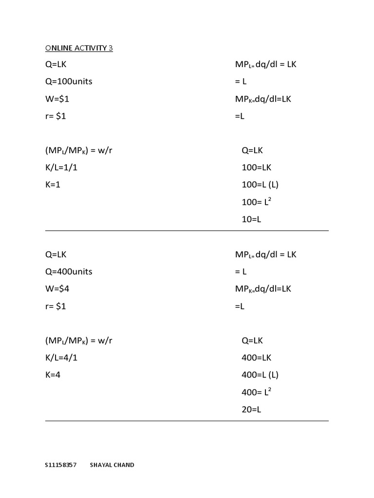 Economic Analysis of Labor and Capital | PDF