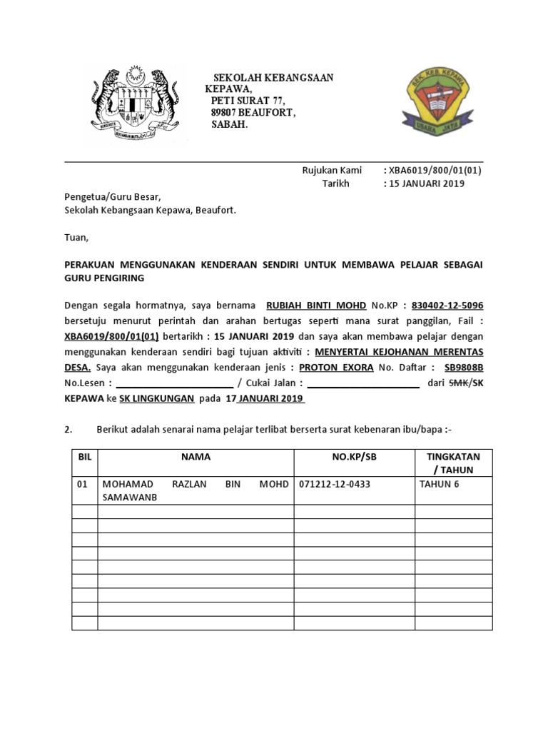 Perakuan Menggunakan Kenderaan Sendiri | PDF