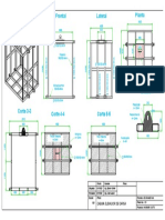 Estructura piso elevador de carga con dimensiones y cortes