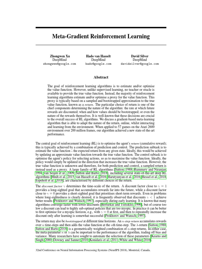 MetaGradient Reinforcement Learning PDF Bias Of An Estimator