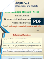 Polynomial Functions and Models: Md. Zahangir Hossain (ZHN)